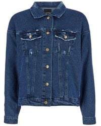 Cultura - Blue Jacket With Branded Buttons In Denim Man - Lyst