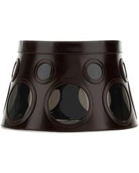 Prada - Dark Leather Hat - Lyst