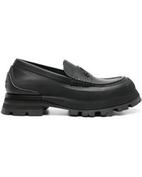 Alexander McQueen - Seal Logo Leather Loafers - Lyst