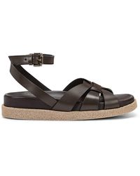 Guglielmo Rotta - Tick Ranch Leather Sandals With Ankle Strap - Lyst