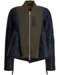 Sacai - Bimaterial Bomber Jacket Jackets And Coats - Lyst