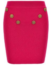 Balmain - Logo Button Knitted Skirt Skirts - Lyst