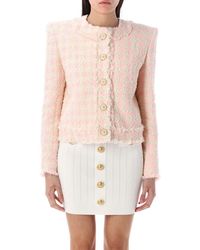 Balmain - 5-Button Textured Tweed Jacket - Lyst