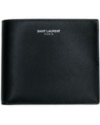 Saint Laurent - Paris Logo-print Leather Wallet - Lyst