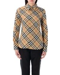 Burberry - Slim Fit Check Cotton Shirt For - Lyst