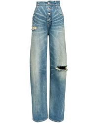 MM6 by Maison Martin Margiela - Straight Jeans With A Worn Effect - Lyst