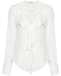 Blumarine - Blouse With Gathered Details - Lyst