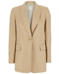 Twinset - Jacket With Classic Lapels And Metallic Logo On The Back - Lyst