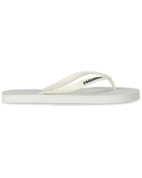 DSquared² White Flip Flops With Logo