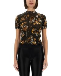 Versace Jeans Couture - "Outline Baroque" Knitted T-Shirt - Lyst