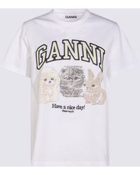 Ganni - Basic Cotton Jersey Animals Relaxed T-Shirt - Lyst