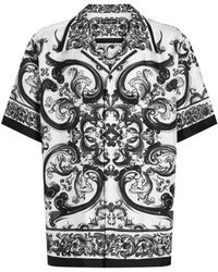Dolce & Gabbana - 'Hawaii' Silk Twill Shirt With Maiolica Print - Lyst