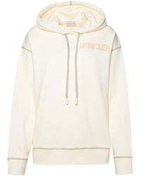 Moncler - Ivory Cotton Hoodie - Lyst