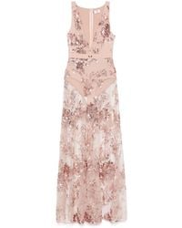 Elisabetta Franchi - Long Dress With Sequins - Lyst