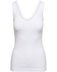 Brunello Cucinelli - Tank Top With Monile Detail - Lyst