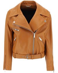 Versace - Biker Jacket In Leather - Lyst