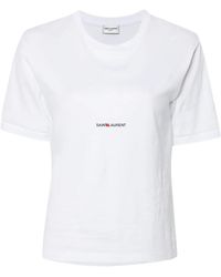 Saint Laurent - Boyfriend T-Shirt With Logo - Lyst