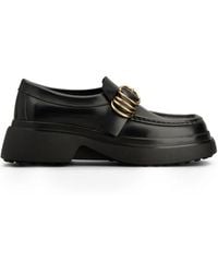 Tod's - Leather Chunky Loafers With Metal Buckle And Rings Shoes - Lyst