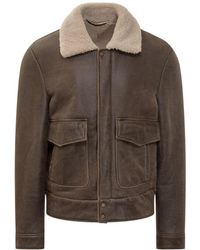 Salvatore Santoro - Shearling Jacket With Collar - Lyst