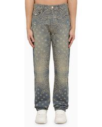 Amiri - Regular Jeans With Denim Bandana Motif - Lyst