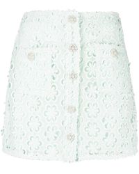 Self-Portrait - Mini Skirt With Lace Detail - Lyst