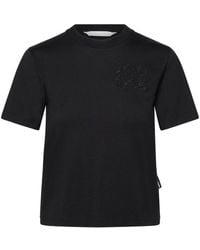 Palm Angels - 'monogram' Black Cotton T-shirt - Lyst