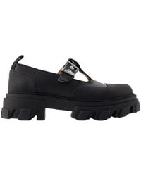 Ganni - Cleated Mary Jane Loafers - Lyst