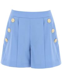 Balmain - Embossed Button Shorts With - Lyst