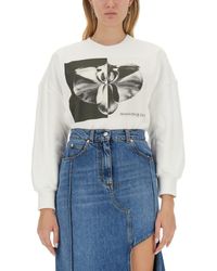 Alexander McQueen - Floral-print Cotton Sweatshirt - Lyst