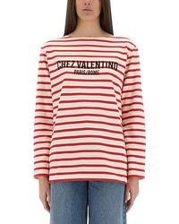 Valentino Garavani - Cotton Long Sleeve T-Shirt With Print - Lyst