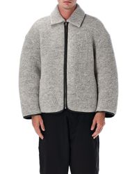 JW Anderson - Light Grey Contrast Trim Casual Jacket - Lyst