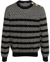 Balmain - Sweater With Monogram - Lyst