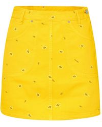 KENZO - Yellow Cotton Mini Skirt - Lyst