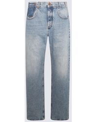 Balmain - Light Blue Cotton Jeans - Lyst