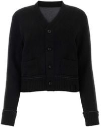 Sacai - Black Cashmere Blend Cashmere Knit Cardigan - Lyst