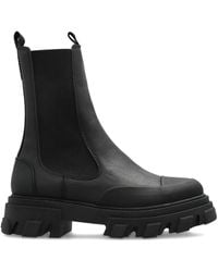 Ganni - Leather Ankle Boots - Lyst