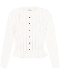 Elisabetta Franchi - Ribbed Buttoned Cardigan - Lyst