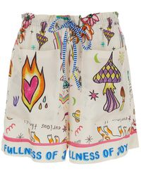 ME 369 - 'Kori' Shorts With Drawstring Elastic Waist And All-Over Print - Lyst