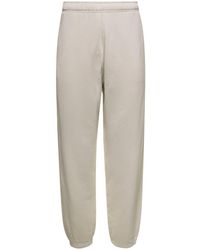 Stone Island - White Jogger Pants With Contrasting Logo Embroidery In Cotton Woman - Lyst