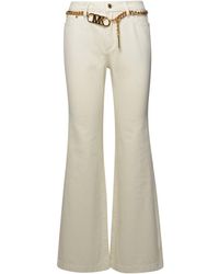 Michael Kors - Chain Belted Wide-leg Jeans - Lyst