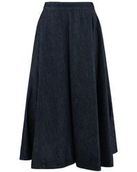 Max Mara - Denim Flared Skirt - Lyst