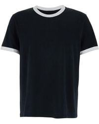 A.P.C. - Crewneck T-Shirt With Contrasting Details - Lyst