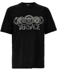 Versace - T-Shirt With Printed Logo - Lyst
