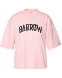 Barrow - Crop T-shirt In Pink Cotton - Lyst