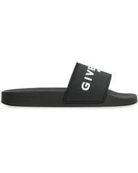 Givenchy - Logo Detail Rubber Slides - Lyst