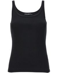 Dolce & Gabbana - Ribbed Tank Top Tops - Lyst