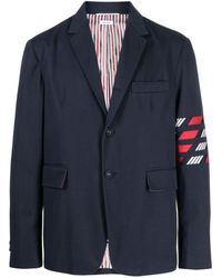 Thom Browne - Unconstructed Classic Sport Coat - Fit 1 - With 4 Bar In 4 Bar Repp Stripe Silk Cotton Mogador Clothing - Lyst