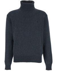 Ami Paris - Turtleneck Sweater With Ribbed Trims - Lyst
