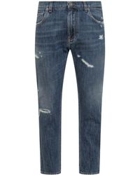 Dolce & Gabbana - Denim Jeans With Abrasions - Lyst