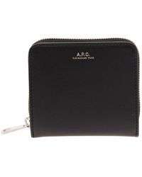 A.P.C. - 'Emmanuel' Wallet With Embossed Logo - Lyst